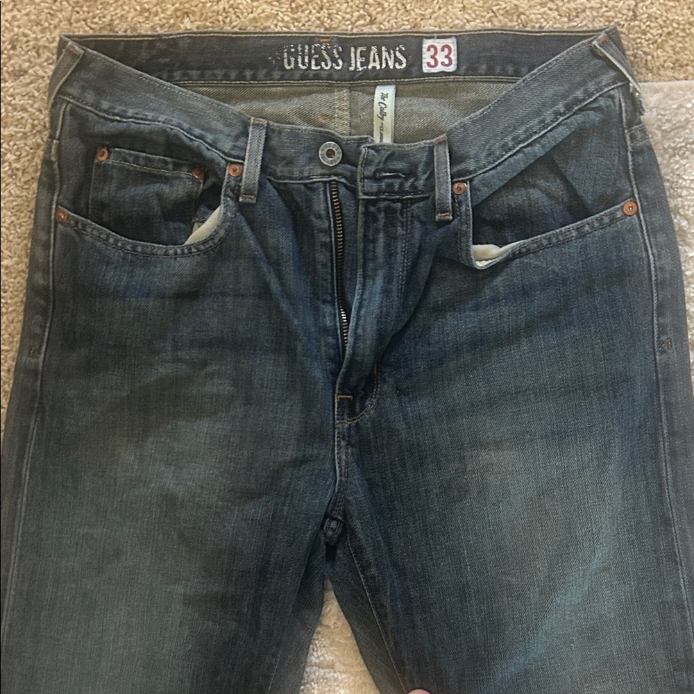 GUESS Men's Dark Blue Slim Jeans